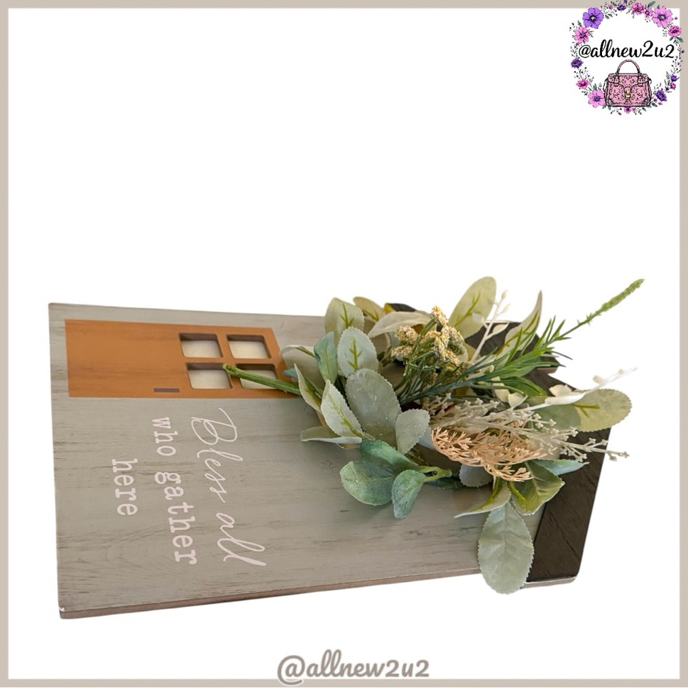 • New “Bless all who gather here” Home Accent Wall Decor Floral Design Host Pick - Picture 7 of 15